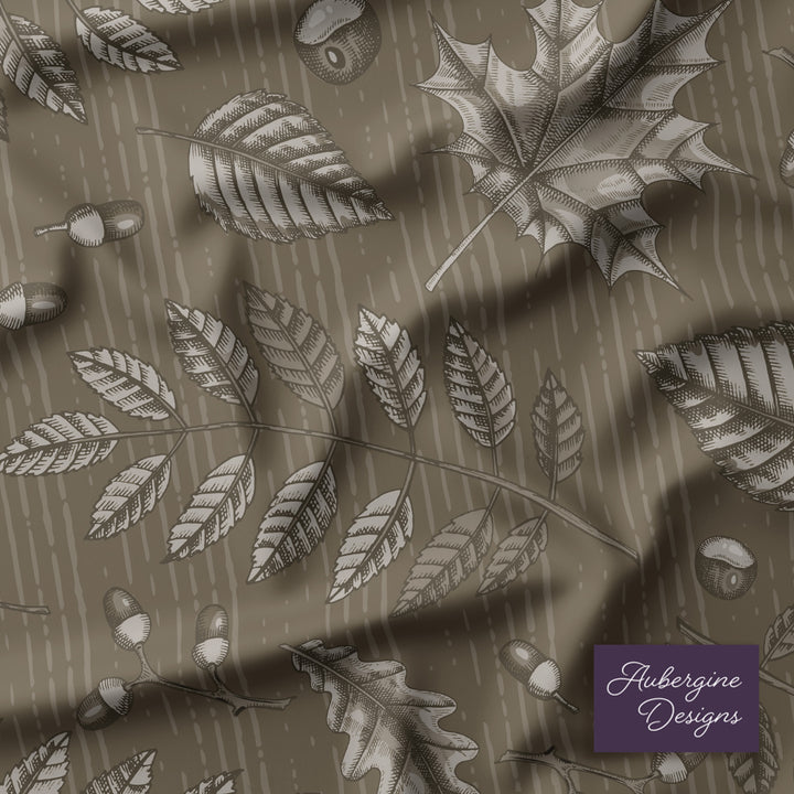 Cotton Twill Tea Towel / Cozy Leaves