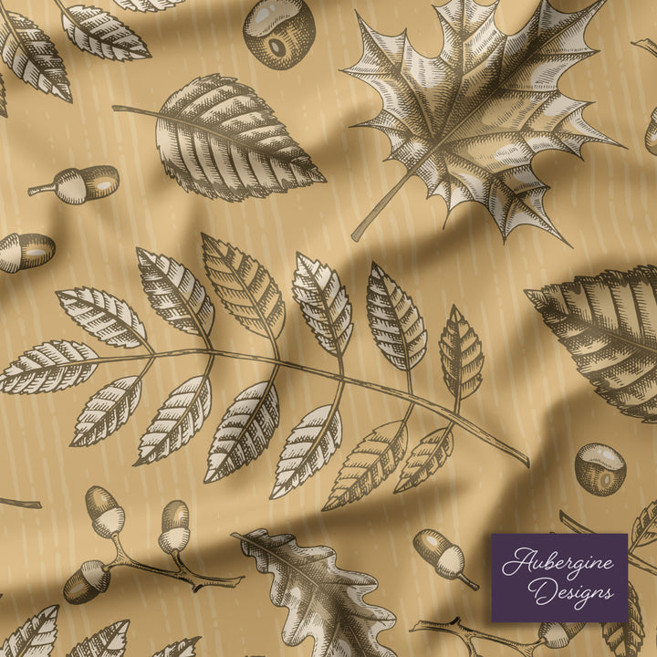 Cotton Twill Tea Towel / Cozy Leaves