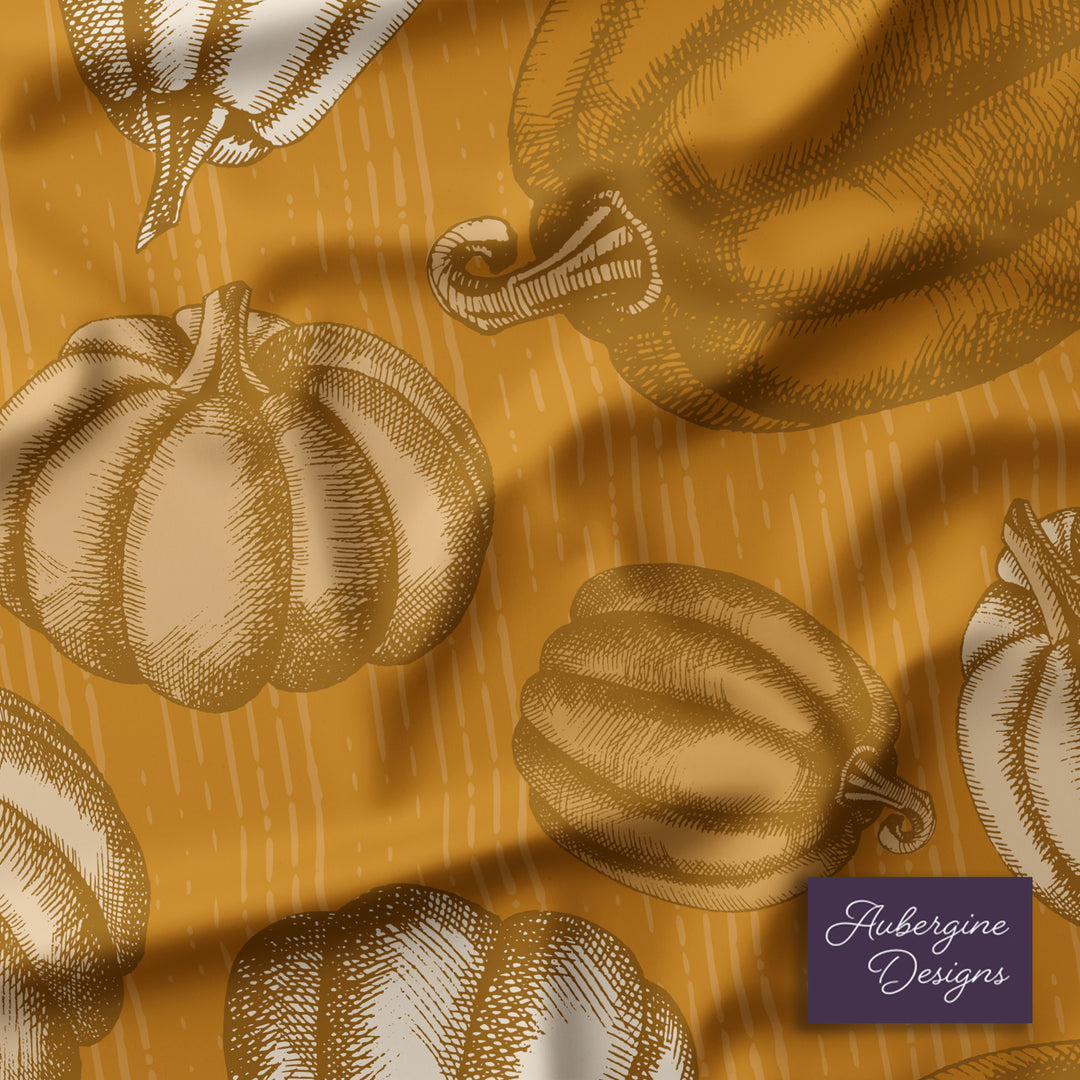 Cotton Twill Tea Towel / Cozy Pumpkins