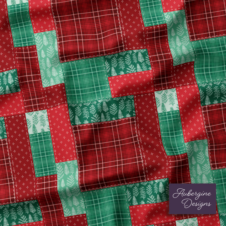 Quilted Sham / 3 sizes / Patchwork / Christmas