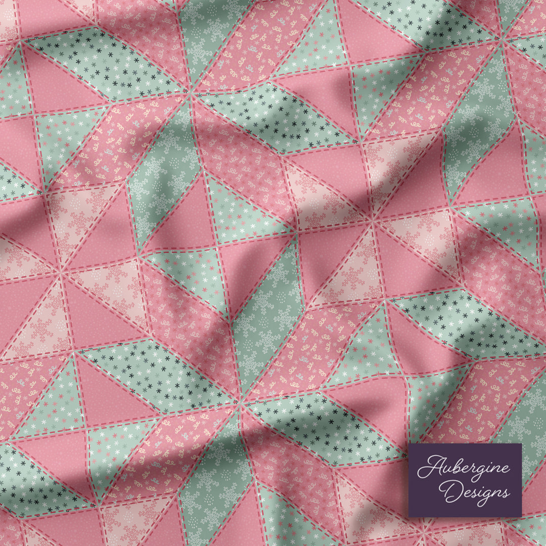 Quilted Sham / 3 sizes / Patchwork / Star / Pink-tacular - Pattern