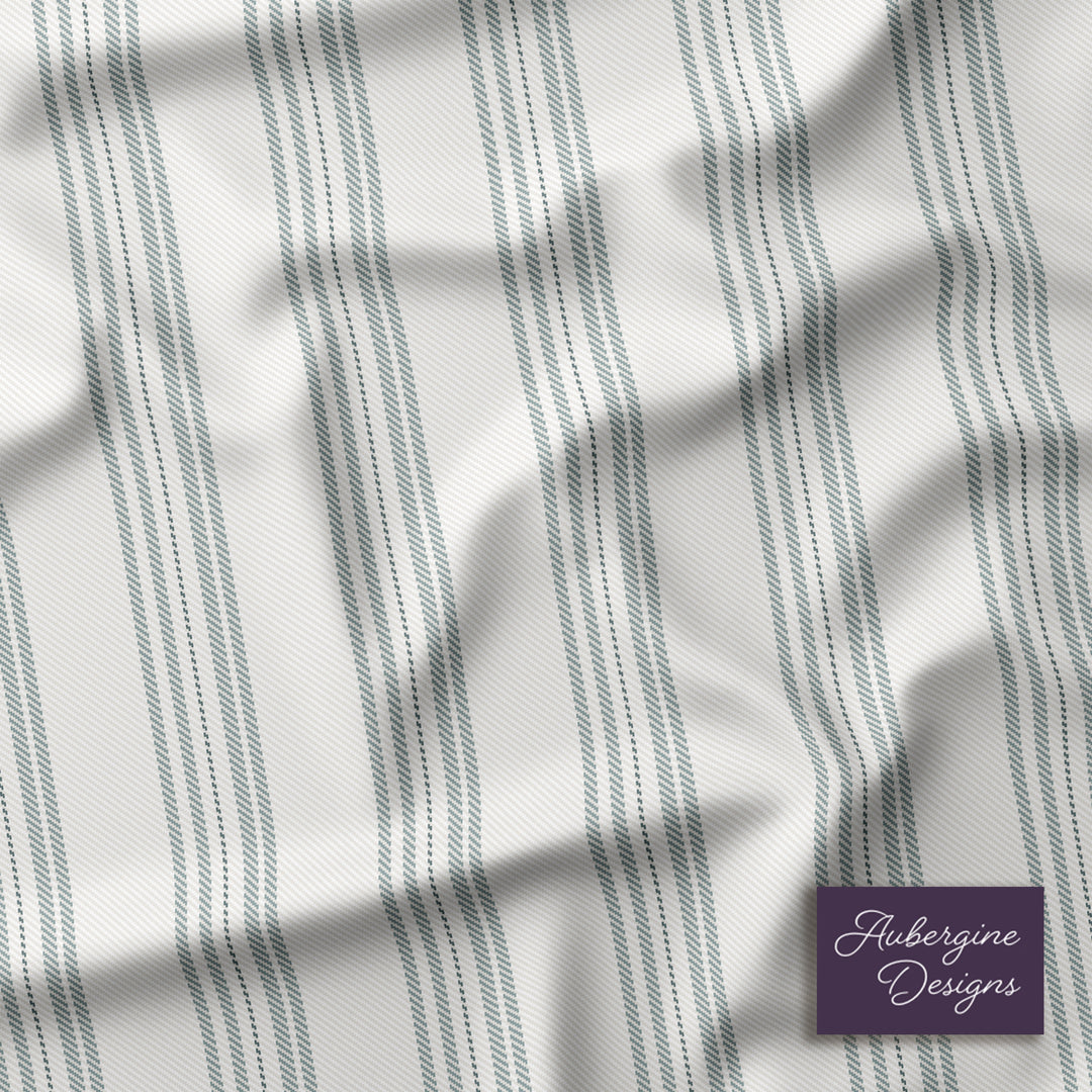 Cotton Curtain Panel | Ticking Stripe - Delft (SW - Naturally Refined Collection)