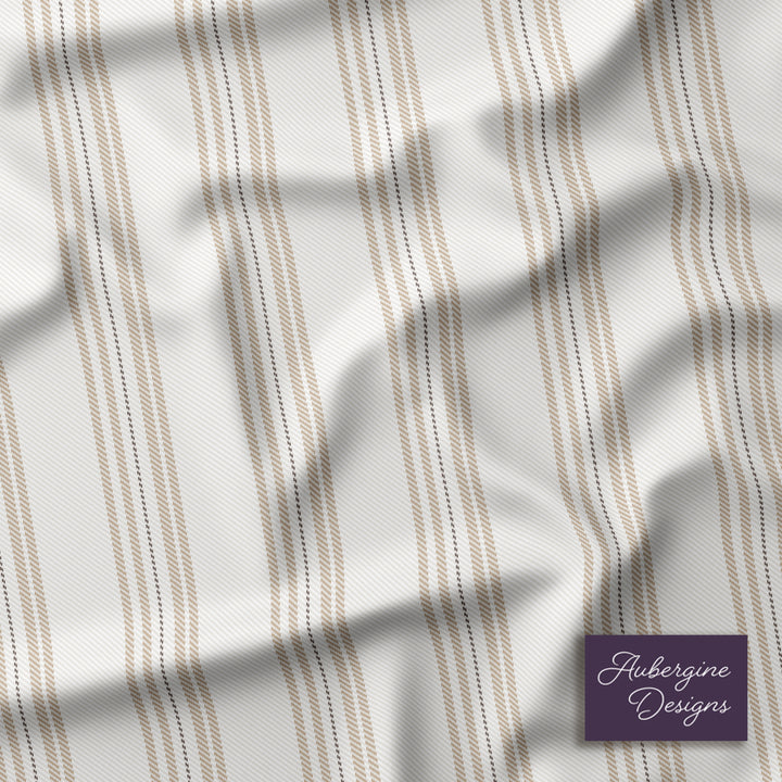 Cotton Curtain Panel | Ticking Stripe - Nomadic Desert (SW - Naturally Refined Collection)