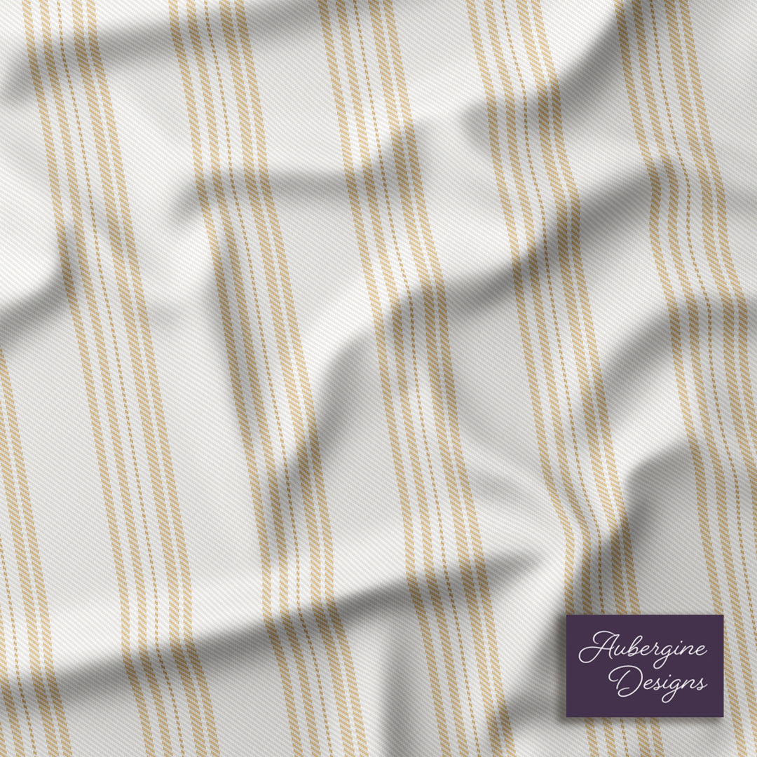 Cotton Curtain Panel | Ticking Stripe - Sequin Yellow (SW - Naturally Refined Collection)