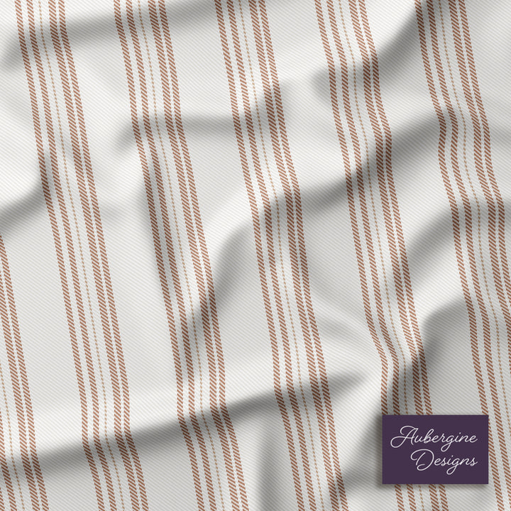 Cotton Curtain Panel | Ticking Stripe - Spiced Cider (SW - Naturally Refined Collection)