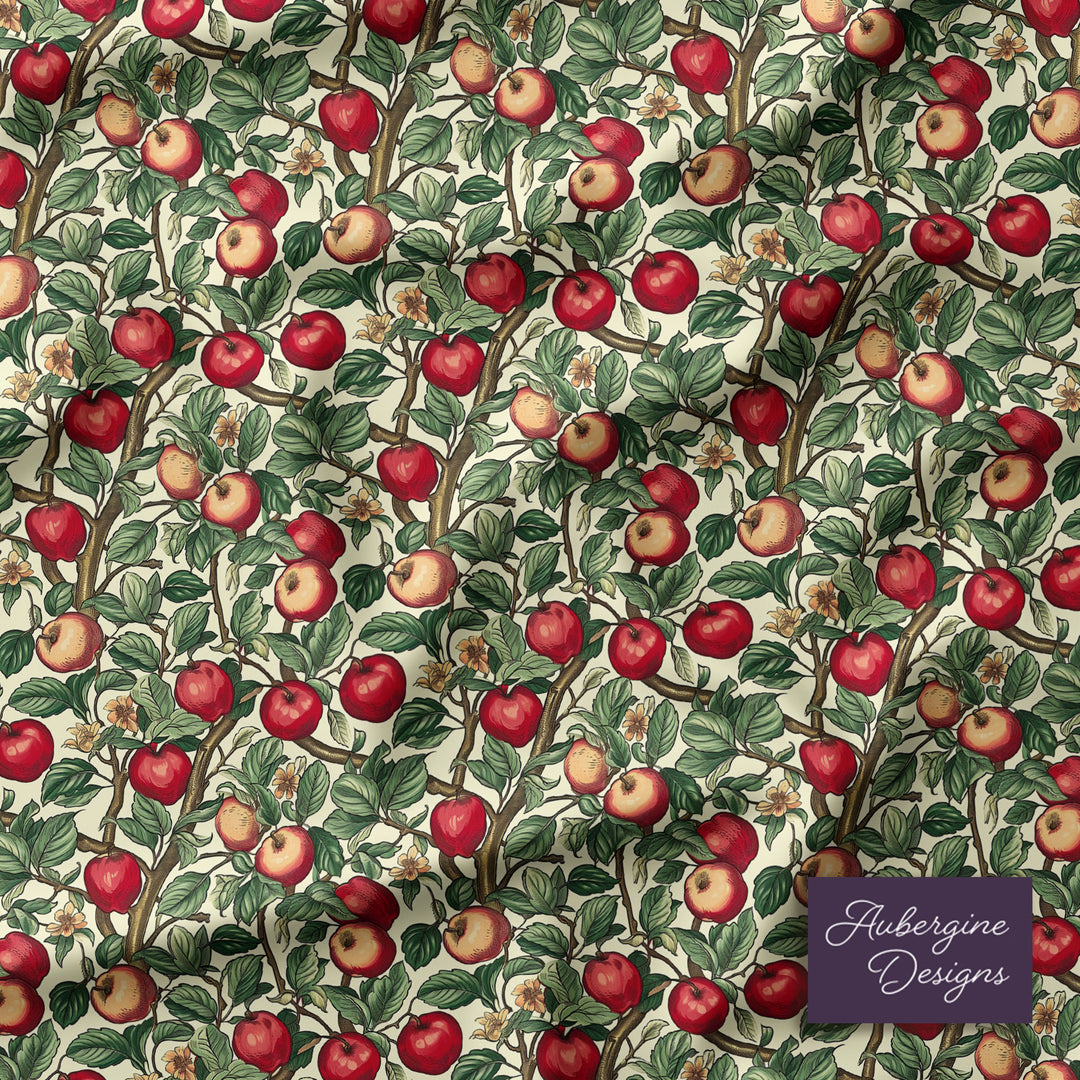 Microsuede Cushion / William Morris Inspired - Apples