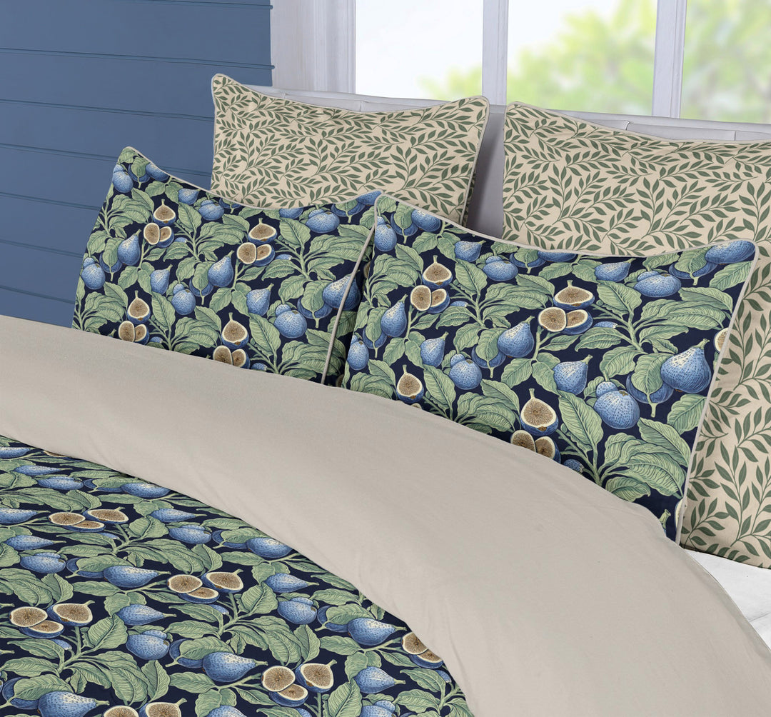 Verdant Fig™ Piped Edge Duvet Cover Set - Fig &amp; Ink
