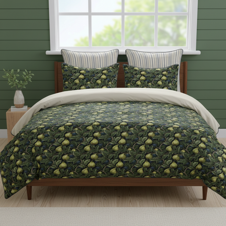 Verdant Fig™ Piped Edge Duvet Cover Set - Verdant Fig