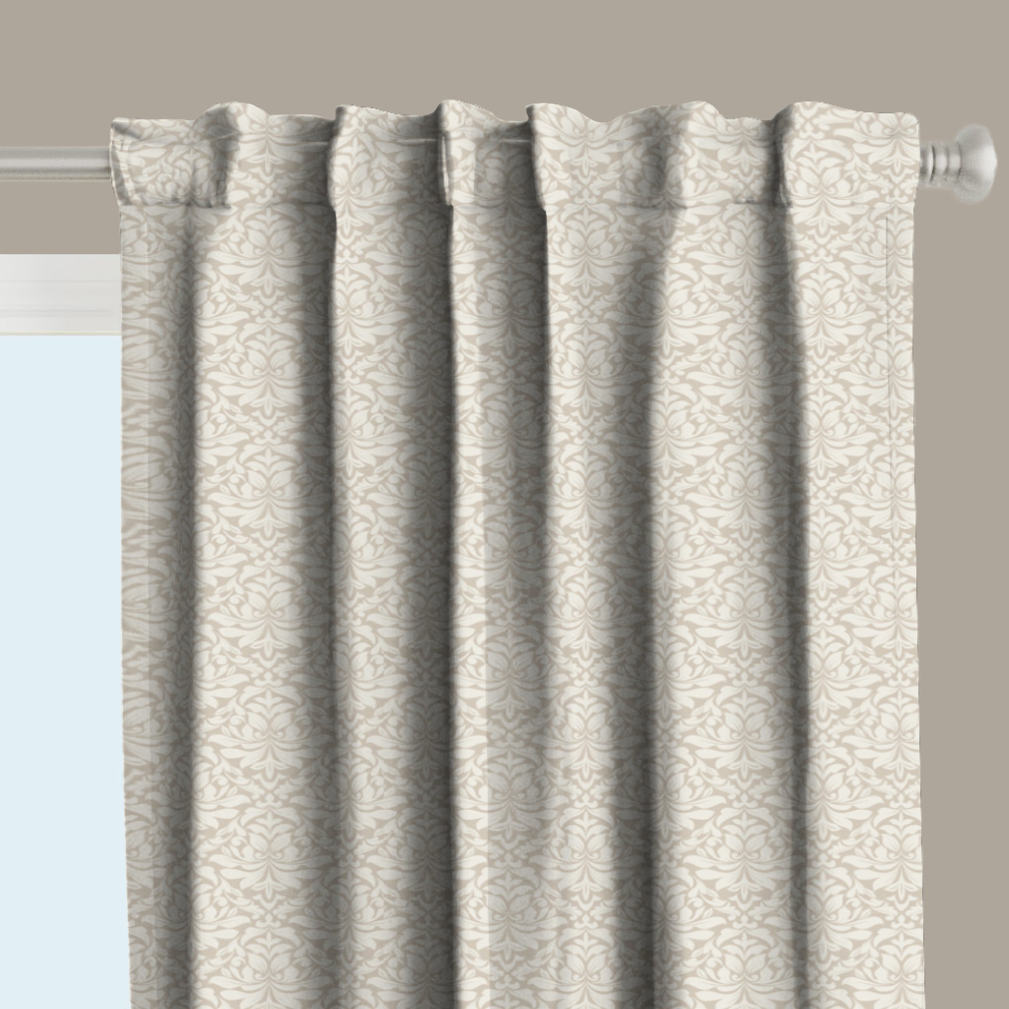 Midnight Garden™ Cotton Blend Curtain Panel Set (2 Panels) – Damask