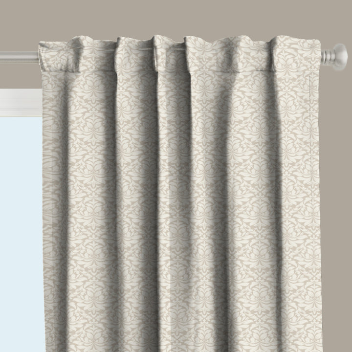 Midnight Garden™ Cotton Blend Curtain Panel Set (2 Panels) – Damask