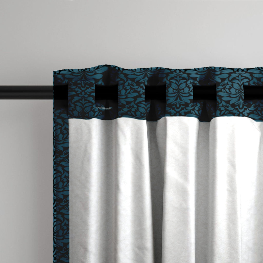 Midnight Garden™ Cotton Blend Curtain Panel Set (2 Panels) – Damask